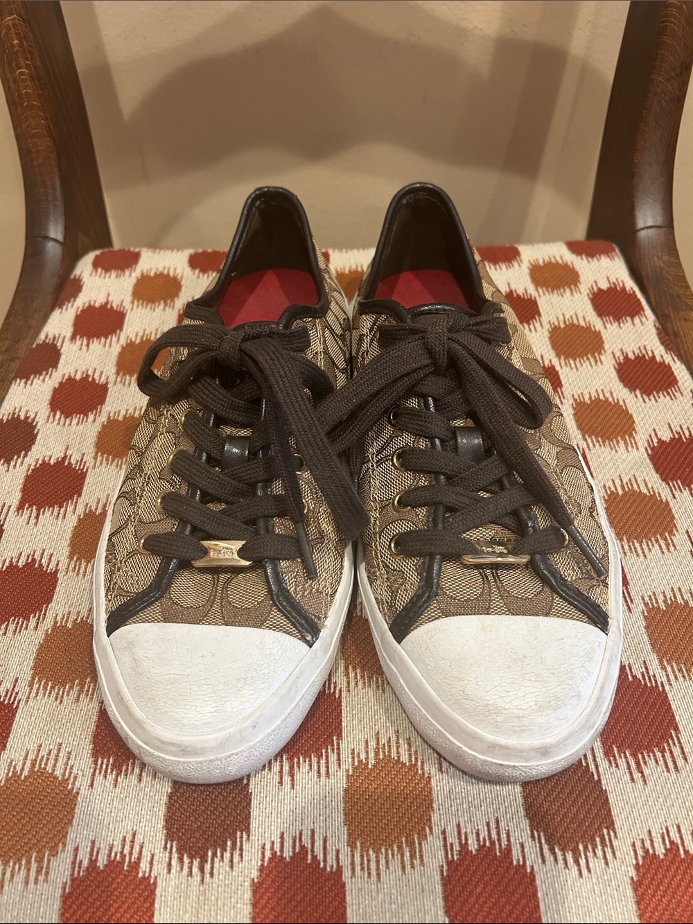 Coach Empire Signature Canvas Low Top Sneakers Sz 10B